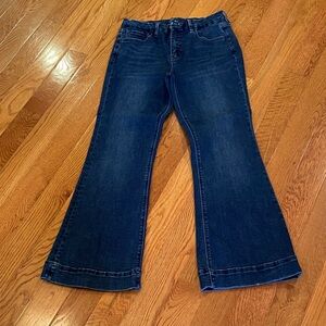 Stylish Dark Blue Flare Jeans for Women